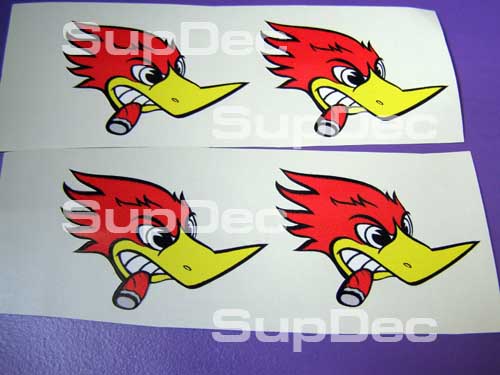 Woody Woodpecker 4 Set Destra Auto Decal Stickers